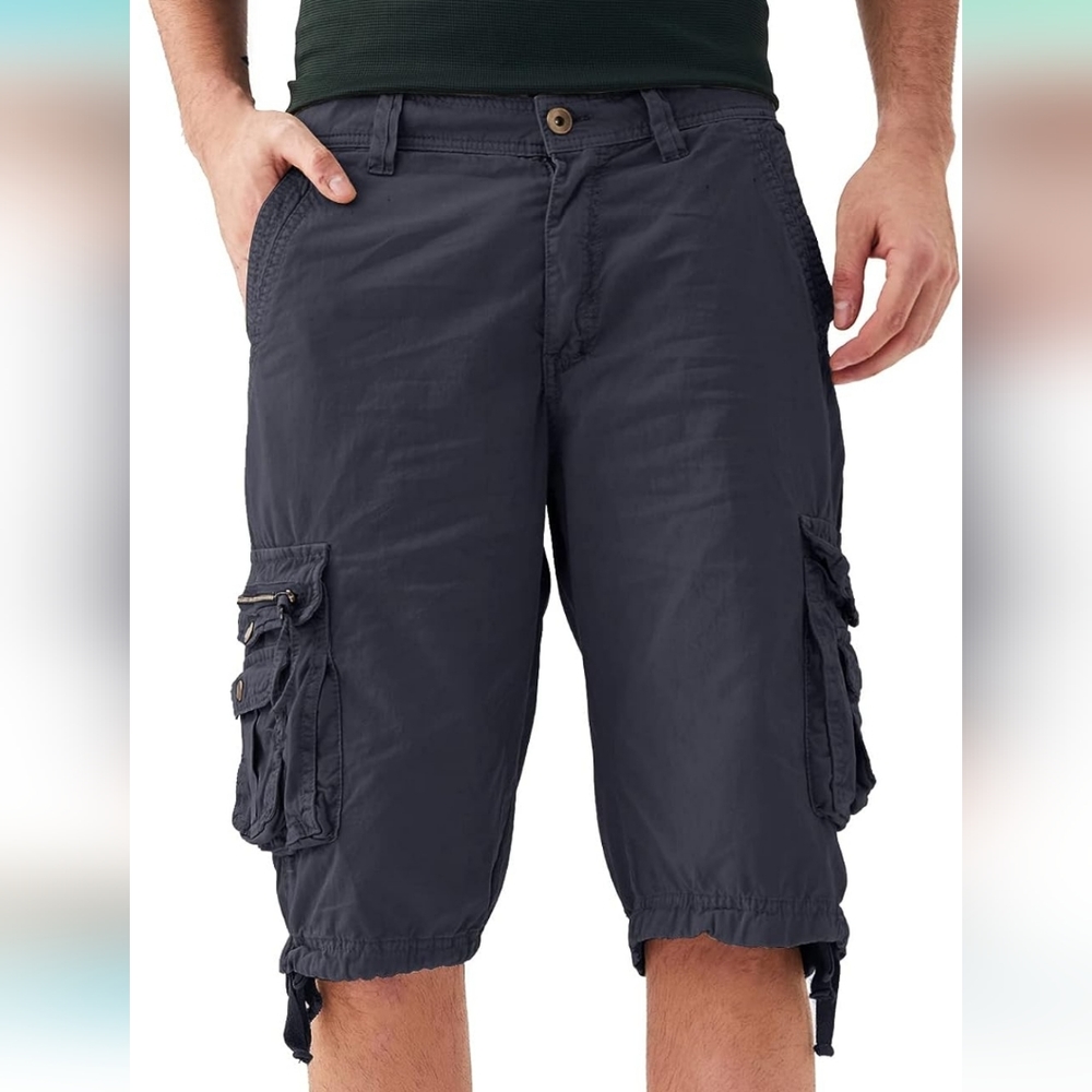 Men’s Lightweight Cotton Casual Cargo Shorts Classic Fit with Multi Pockets